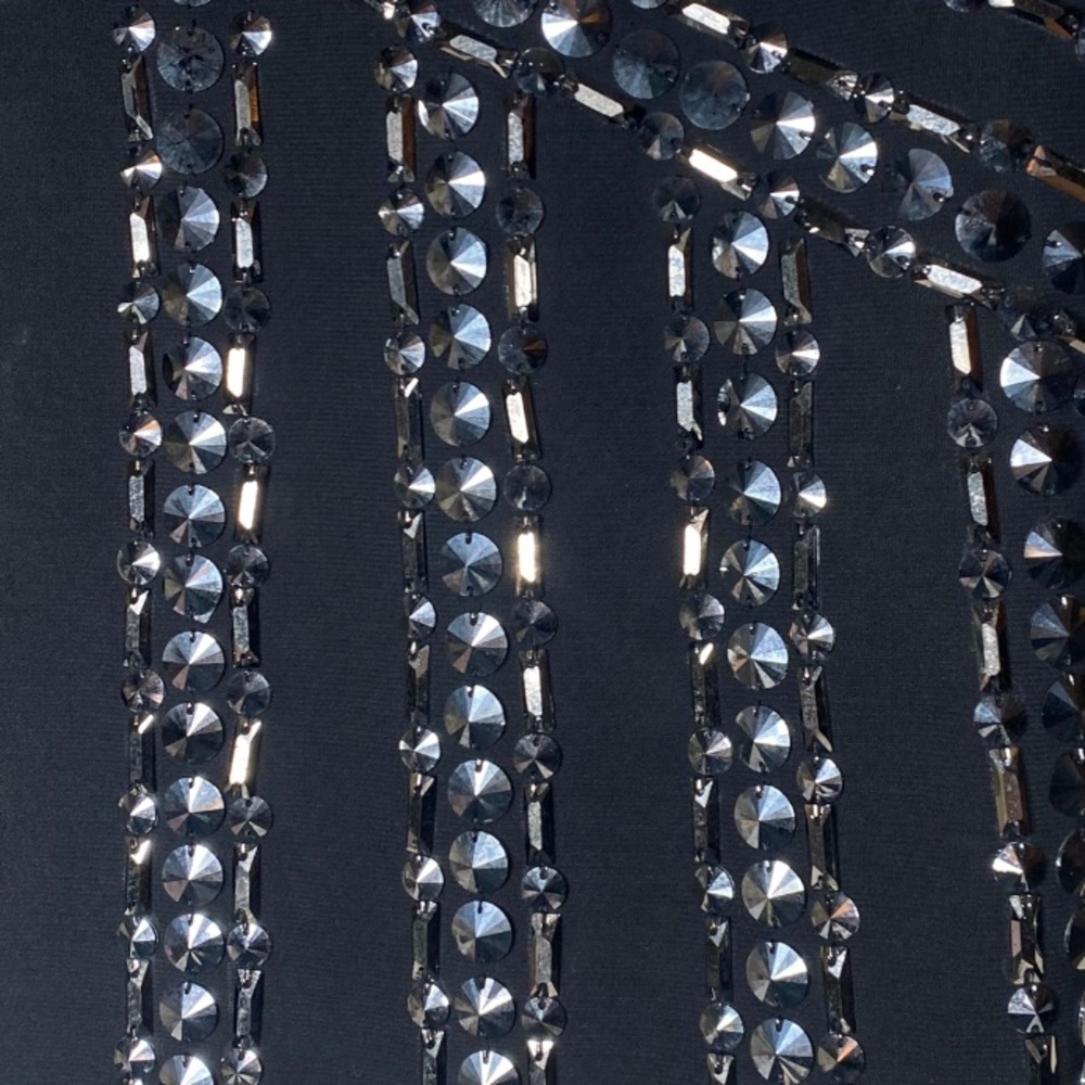 Jolene Party Dress Black Cocktail Night Out Metal Beaded Mini Dress Sz 12 - Picture 8 of 10